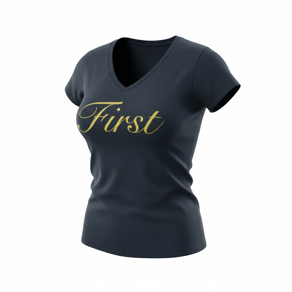 First Women's Deep V Navy w/Gold