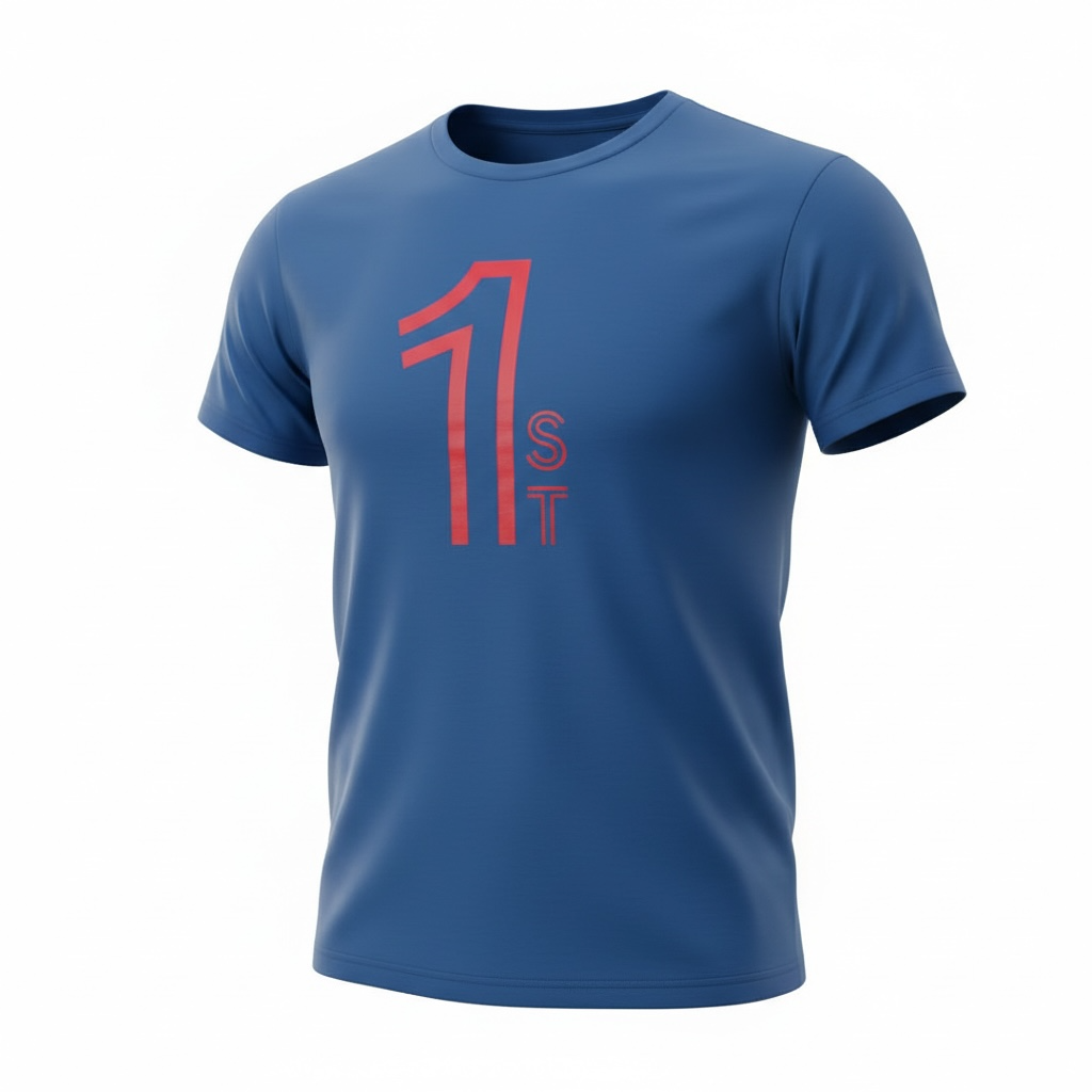 1st Mens Tee Shirt Blue and Red