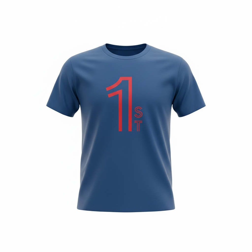 1st Mens Tee Shirt Blue and Red