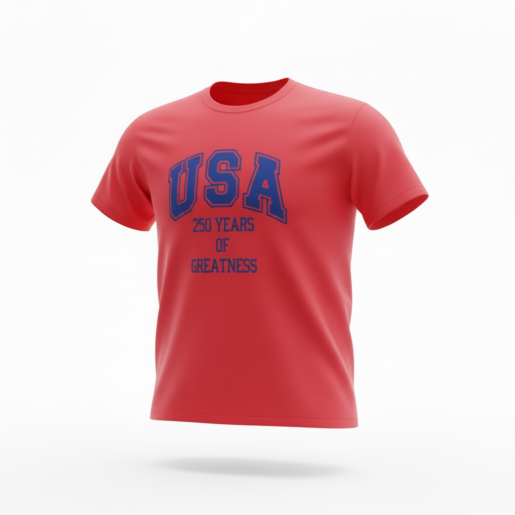 USA Men's Red Shirt Blue USA