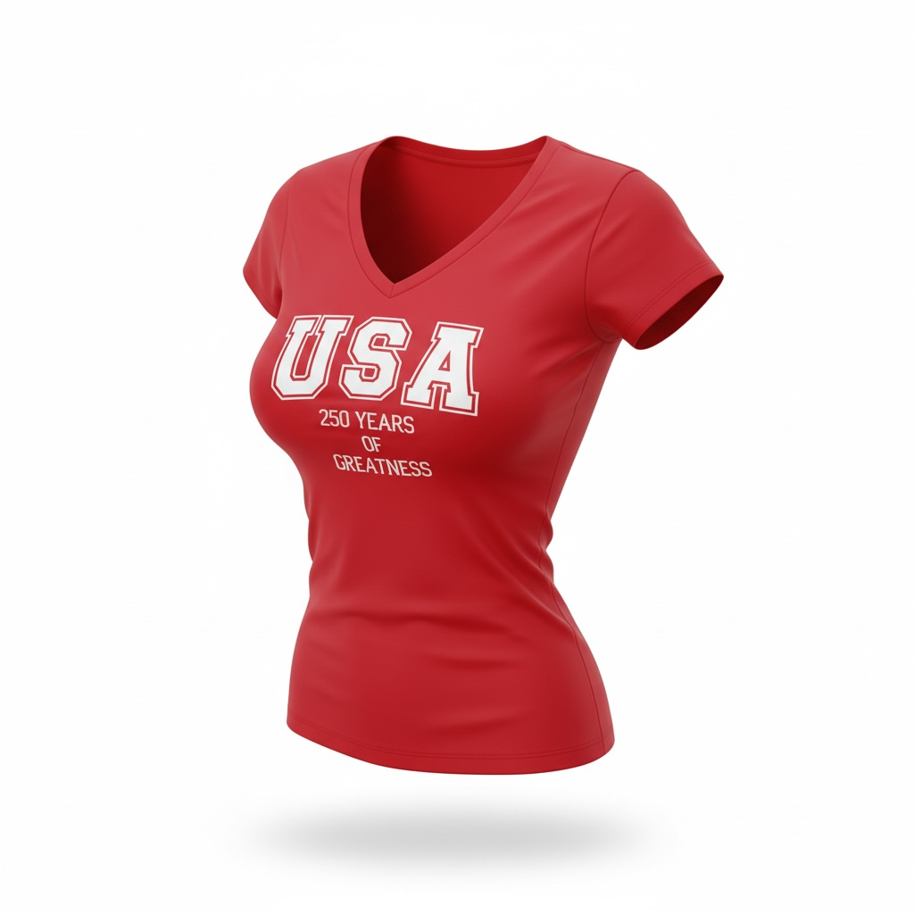 USA Women's Deep V Tee Shirt