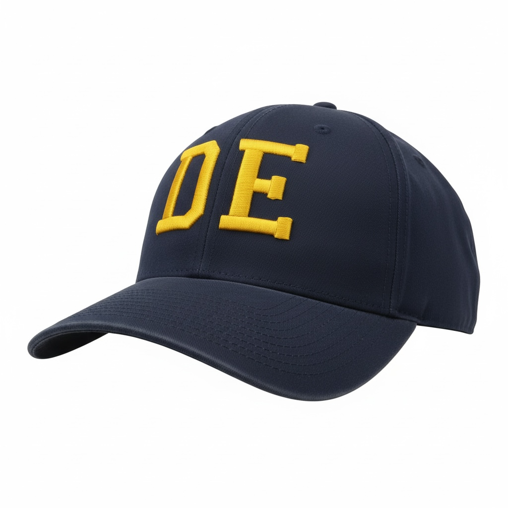 DE Snapback Twill Hat Navy w/Gold embroidery