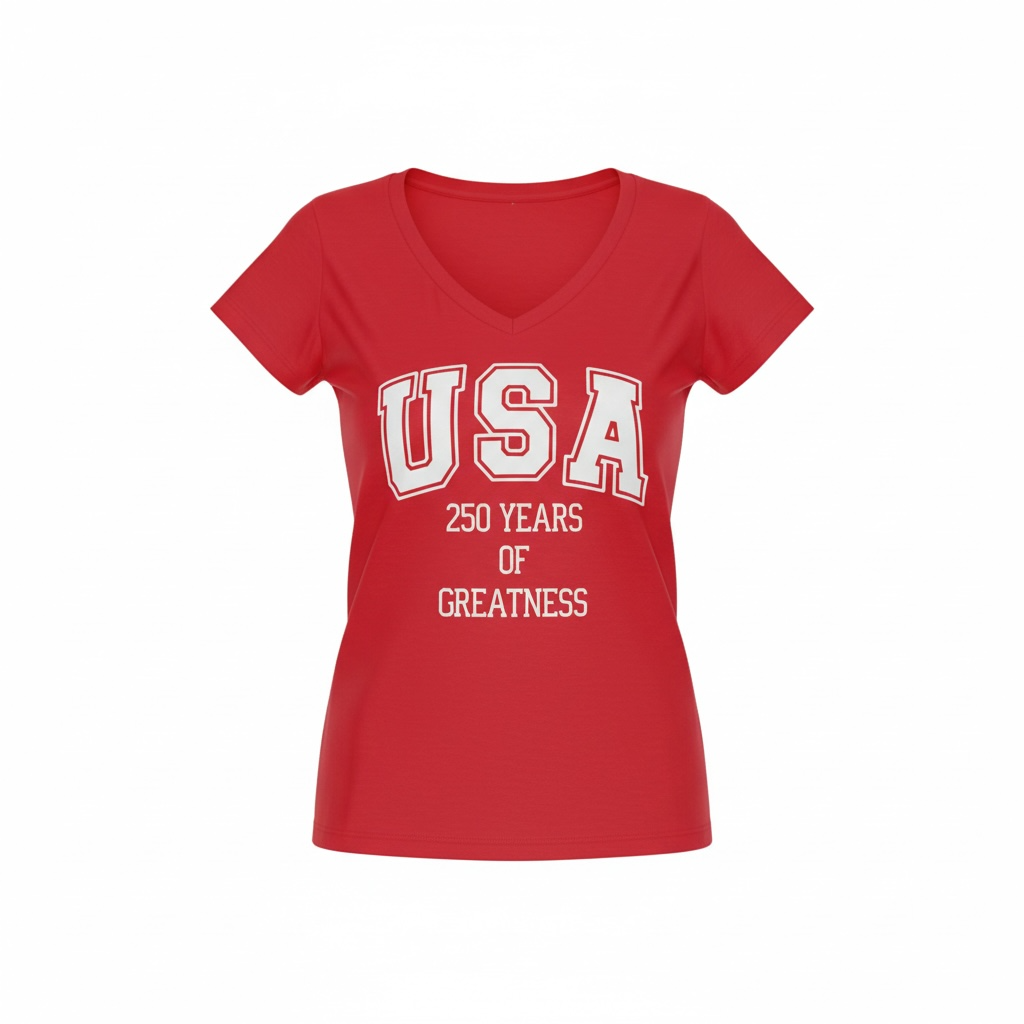 USA Women's Deep V Tee Shirt