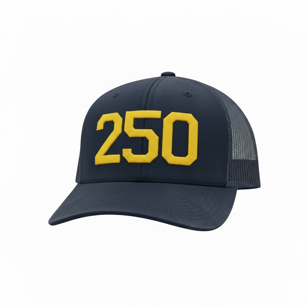 250 Navy Hat w/Gold Embroidery